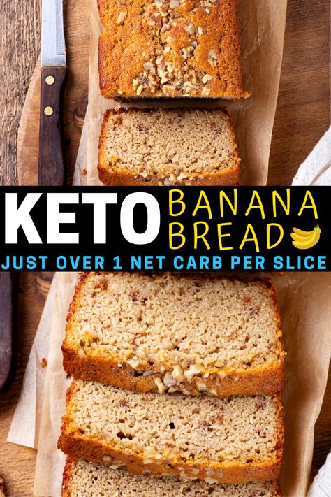 Keto Banana Bread Recipe, Keto Banana, Sugar Free Banana Bread, Keto Banana Bread, Keto Diet List, Keto Diet Breakfast, Baking Soda Beauty Uses, Diet Breakfast Recipes, Recetas Keto