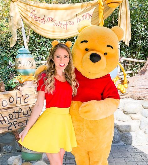 Winnie the Pooh has my heart❤️ • • • This silly old bear is definitely one of my favorites, and I loved planning this Winnie the Pooh… Disney Character Outfits, Disney Bound Outfits Casual, Disneybound Outfits, Disney Outfits Women, Princess Inspired Outfits, Disney Dress Up, Disney Princess Outfits, Disney Themed Outfits, Cute Disney Outfits