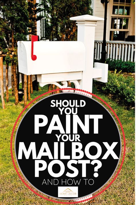 Front Yard Mailbox Landscaping, White Mailbox Post, Landscape Ideas For Mailbox Area, Mailbox Ideas Unique Paint, Mailbox Color Ideas, Painted Mailbox Post, Painted Mailboxes Ideas, White Mailbox Ideas, Plastic Mailbox Makeover