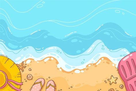 Free Vector | Hand drawn summer background Art Crayon, Beach Cartoon, Sketch Background, Fortnite Thumbnail, Background Summer, Summer Banner, Summer Cartoon, Silhouette People, Background Designs