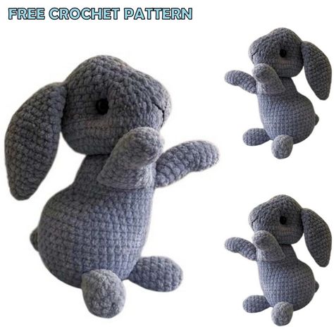 Crochet Realistic Bunny Pattern Free, Crochet Hare Pattern Free, Realistic Rabbit Crochet Pattern Free, Crochet Rabbit Free Pattern, Bunny Free Crochet Pattern, Crochet Dreams, Diy Crochet Patterns, Animal Knitting Patterns, Crochet Bunny Pattern