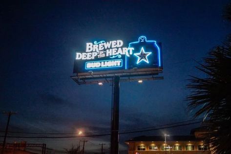 Neon and Outdoor Advertising – OOH TODAY Billboard Advertising, Larger Than Life, Outdoor Advertising, Neon Light Signs, Bud Light, Sign Lighting, Advertising Signs, Modern Forms, Lighted Signs