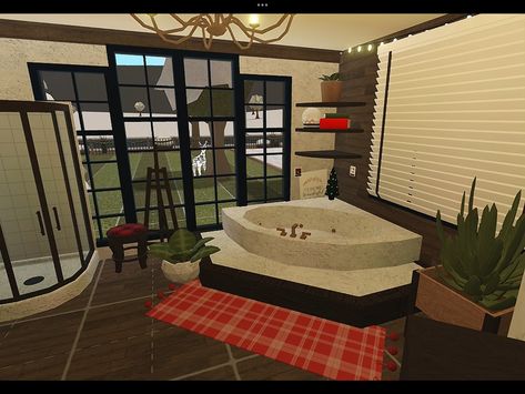 Bloxburg Christmas Bathroom, Bloxburg Christmas, Christmas Bathroom, Bloxburg House, Christmas Themes, Christmas