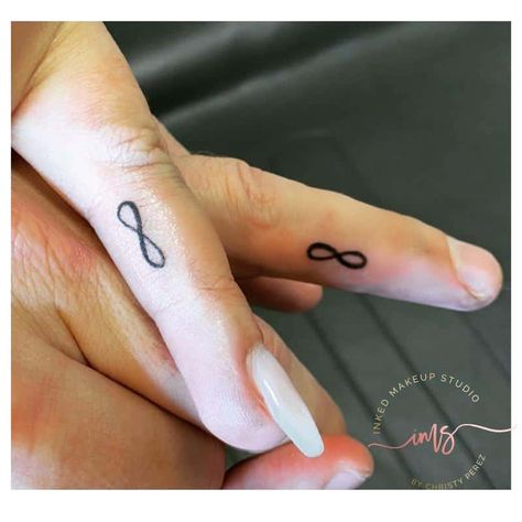 Infinity Symbol Finger Tattoo, Infinity Finger Tattoos For Women, Infinity Finger Tattoo, Infinite Symbol Tattoo, Infinity Finger Tattoos, Fine Line Infinity Symbol Tattoo, Tattoo Ideas 2022, Double Infinity Symbol, Infinity Tattoo Ideas