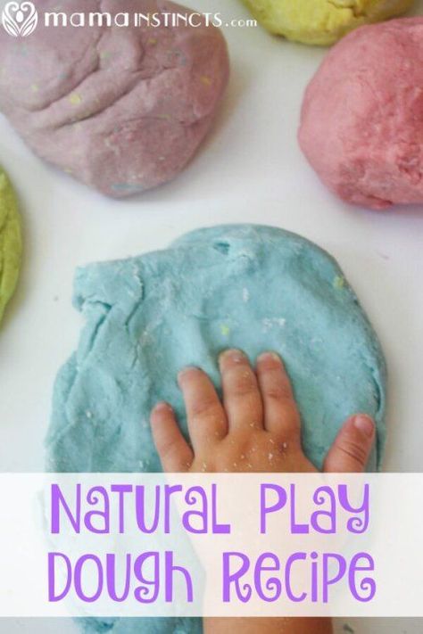 Worried about your kids putting play dough in their mouth? Now you don’t have to be! This natural play dough recipe is safe, non-toxic and easy to make with ingredients you probably already have in your kitchen.#nontoxic #playdough #natural # kids Natural Play Dough, Kids Sensory Activities, Play Dough Recipe, Discovery Bottles, Natural Kids, Natural Play, Eco Kids, Sensory Activities Toddlers