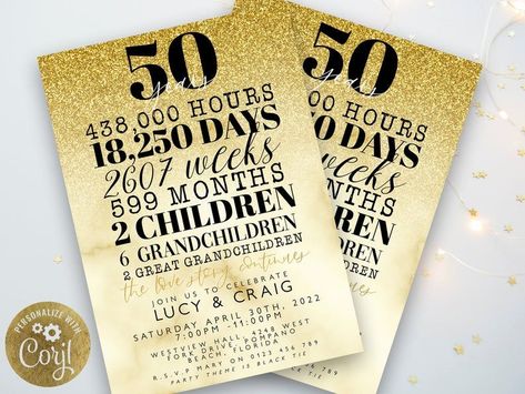 50th Anniversary Invitation Golden Wedding Anniversary image 0 40 Anniversary, 50th Anniversary Invitations, Anniversary Invitation, Ruby Wedding Anniversary, Golden Wedding Anniversary, Ruby Wedding, Invitations Diy, Anniversary Invitations, Golden Wedding