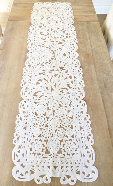 Papel Picado Wedding Backdrop, Papel Picado Table Runner, Fiesta Anniversary Party Ideas, White Mexican Theme Wedding, Black And White Talavera Wedding, Hacienda Bridal Shower Decor, Neutral Mexican Wedding, Mexican Tea Party, Mexican Wedding Table Decor