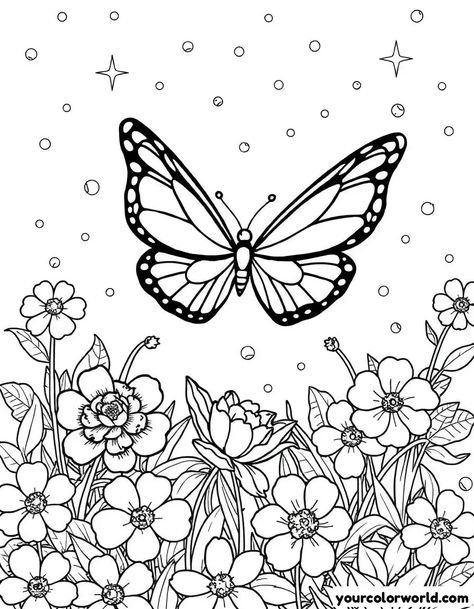 Discover the enchanting world of our unicorn butterfly coloring page, where mystical creatures soar over a magical garden filled with sparkling flowers. Perfect for kids and adults alike, this free printable coloring page captures the aesthetic of whimsical beauty and creativity. Dive into a realm of imagination and color your stress away. Ideal for Pinterest users seeking a touch of magic in their art activities. Transform your leisure time into a joyful escape with this delightful creation! Printable Butterfly Coloring Pages, Sparkling Flowers, Butterfly Coloring, Butterfly Printable, Magical Garden, Mystical Creatures, Leisure Time, Free Printable Coloring, Free Printable Coloring Pages