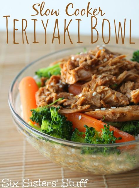 Slow Cooker Chicken Teriyaki, Crockpot Soups, Teriyaki Bowl, Slow Cooker Teriyaki, Cottage Flowers, Crockpot Dinners, Pineapple Water, Dinner Today, Six Sisters Stuff