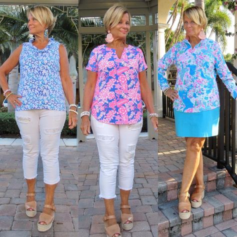 Resort Wear For Women Over 60, Plus Size Resort Wear Outfits, Resort Casual Attire Women, Resort Wear For Women Classy, Beach Clothing Ideas, Plus Size Resort Wear, Lilly Pulitzer Prints, Resort Casual, Resort Wear For Women