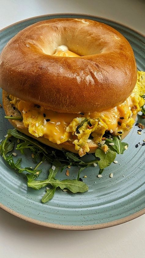 Camping Recipe: Loaded Breakfast Bagels Ice Castle Fish House, Sandwich Aesthetic, Rv Camping Recipes, Breakfast Bagels, Fun Breakfast, Breakfast Bagel, Easy Camping Meals, Aesthetic Clean, Easy Camping