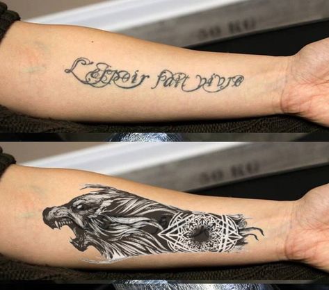 Tattoo Ideas For Men Forearm Name, Name Cover Up Tattoos For Men Guys, Forearm Last Name Tattoo Men, Name Tattoos For Men Forearm Cursive, Last Name Tattoos For Men On Forearm, Arm Name Tattoos Men, Name Tattoo Cover Up Ideas, Cover Up Name Tattoos, Cover Up Tattoo