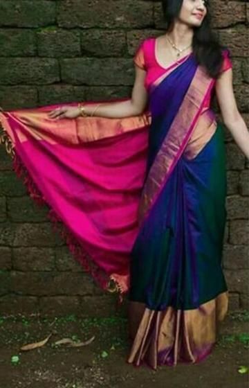 new saree Saree Color Combinations, Latest Silk Sarees, Uppada Pattu Sarees, Blue Silk Saree, Saree Beautiful, Kanjivaram Sarees Silk, Pattu Saree Blouse Designs, Silk Sarees With Price, Anamika Khanna