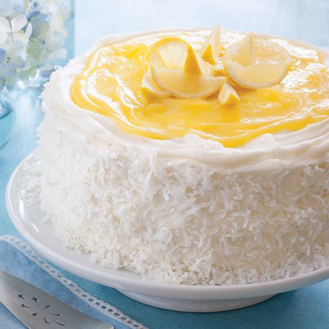 Lemon Coconut Cake, Annabel Langbein, Curd Cake, Lemon Curd Cake, Lemon And Coconut Cake, Lemon Cakes, Coconut Cake Recipe, Lemon Curd Filling, Coconut Frosting