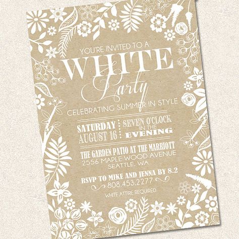 White Party Invitations Ideas, All White Party Invitations, All White Summer Party, White Party Invitations, White Summer Party, White Party Ideas, White Party Theme, White Party Decorations, Summer Invitation