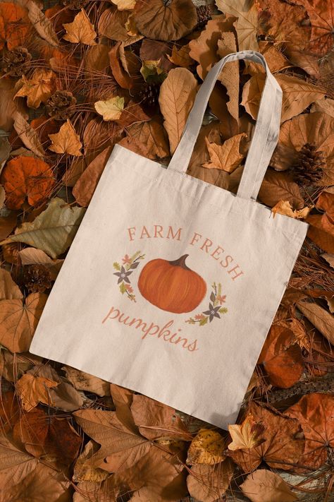 Halloween Tote Bag, Farm Fresh Pumpkins, Farmers Market Bag, Thanksgiving Tote, Trick Or Treat Bag, Pumpkin Patch Bag, Vintage Halloween PRODUCT: All items are made to order. If changes or cancelations are needed, please notify me within 3 hours after placing the order. * 100% certified organic cotton 3/1 twill * Dimensions: 16″ × 14 ½″ × 5″ * Weight limit: 30 lbs * 1″ wide dual straps, 24.5″ length * Open main compartment SHIPPING: Fast shipping! Most items are 2-5 business days processing and items will arrive 2-4 business days after shipment. NOTE: Colors can vary slightly from your monitor to the actual product. This is due to different color tones and is just a natural occurrence with handmade items. Fall Tote Bags Diy, Canvas Shopping Bags For Fall, Fall Tote Bag Painting Ideas, Fall Tote Bag As Gift, Everyday Tote Bag For Halloween, Painted Canvas Bags, Trendy Halloween Tote Bag, Fall Tote Bag, Trick Or Treat Canvas Bags