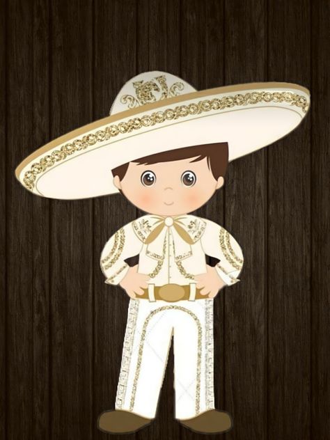 Mexican Birthday Parties, Mexican Doll, Mexican Birthday, Portrait Cartoon, Cute Acrylic Nail Designs, Baby Cowboy, Invitation Card Design, Silhouette Art, Baby Art