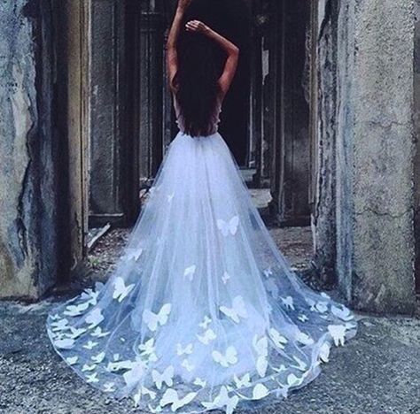 Butterfly wedding dress Corpse Bride Wedding, Cute Prom Dresses, Butterfly Dress, Quince Dresses, Quinceanera Dresses, Beautiful Gowns, 15 Dresses, Fancy Dresses, Dream Dress