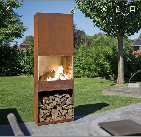 Fire Pit Video, Barbecue Design, Outdoor Fire Pit Designs, Outdoor Fireplace Designs, Metal Fire Pit, Outdoor Fireplaces, Concrete Fire Pits, Wooden Pergola, Fire Pit Designs