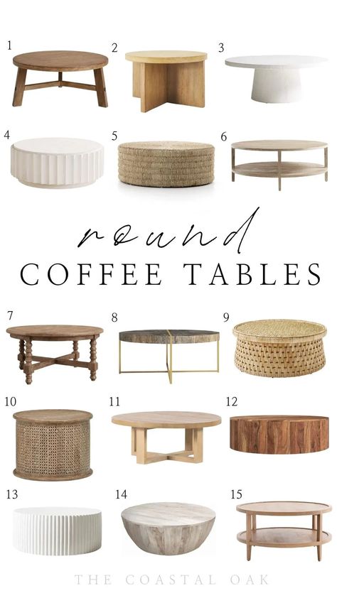 Round Wooden Coffe Table, Joss And Main Coffee Table, Sectional Living Room With Coffee Table, Rugs And Coffee Tables, Round Coffee Table With Poufs, Round Coffee Table Affordable, Neutral Round Coffee Table, Coffee Table For Sofa With Chaise, Coffee Table Trends 2022