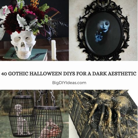 40 Gothic Halloween DIYs for a Dark Aesthetic Gothic Decorations Diy, Goth Diy Ideas, Goth Home Decor Diy, Gothic Decor Diy, Diy Gothic Decor Crafts, Gothic Diy Decor, Pumpkin Diorama, Goth Diy, Halloween Window Silhouettes