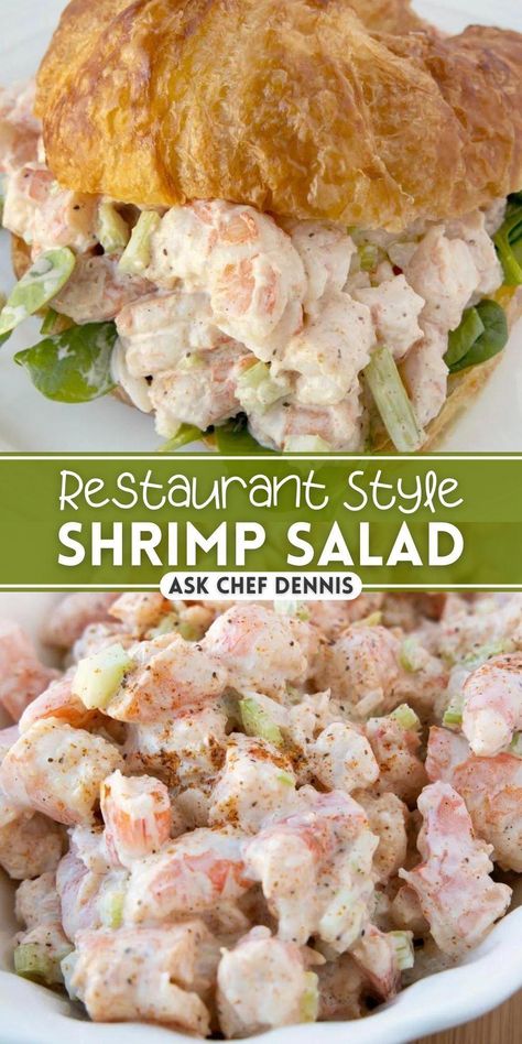 This restaurant-style shrimp salad from Ask Chef Dennis makes the perfect lunch or light supper. Whether you serve it on a sandwich or as a salad, you won’t believe how easy this shrimp salad is to make and how much better it is than your favorite restaurants. Grab the ingredients and make this delicious shrimp salad now! #GrilledSeafoodFavorites Grilled Seafood, Perfect Lunch, Shrimp Salad, Grocery List, Food App, Food Waste, Meal Planner, Seafood, All In One