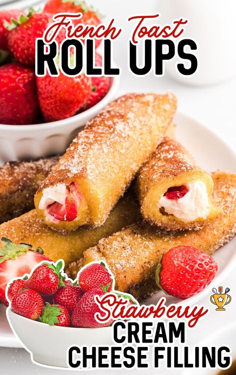 Leftover French Toast Ideas, Easy Different Breakfast Ideas, Breakfast Sweet Ideas, Sweet Toast Ideas, Breakfast Ideas To Go, French Toast Dippers, French Toast Rolls Recipe, Brunch Snacks, Toast Roll Ups