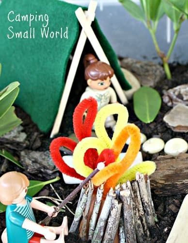 Small World Play Ideas that Work for Any Time of Year - Buggy and Buddy Camping Preschool, Camping Theme Preschool, Dramatic Play Themes, Camping Safety, Activity For Toddlers, Rustic Woodworking, Camp Site, Fun Activities For Toddlers, Tuff Tray