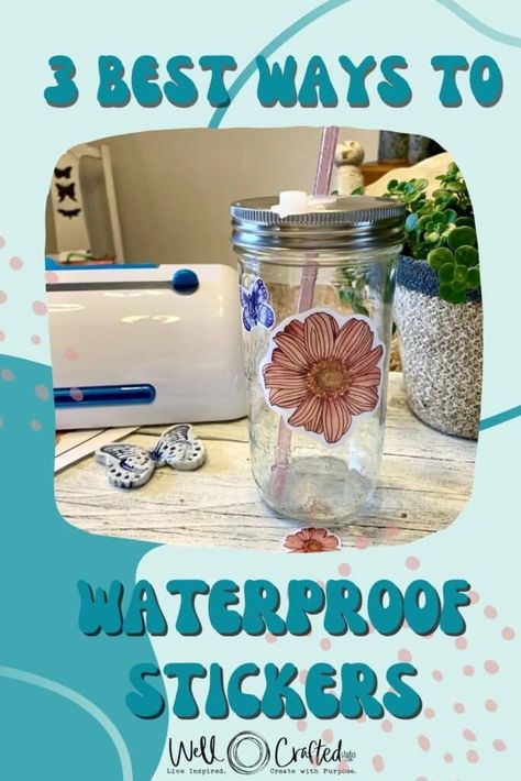 How To Keep Stickers On Water Bottle, Cricut Waterproof Stickers, How To Make Water Proof Stickers, Waterproof Stickers Diy, Waterproof Stickers For Water Bottles, Waterproof Stickers Cricut, How To Make Water Bottle Stickers, How To Make Waterproof Stickers, Diy Water Bottle Stickers