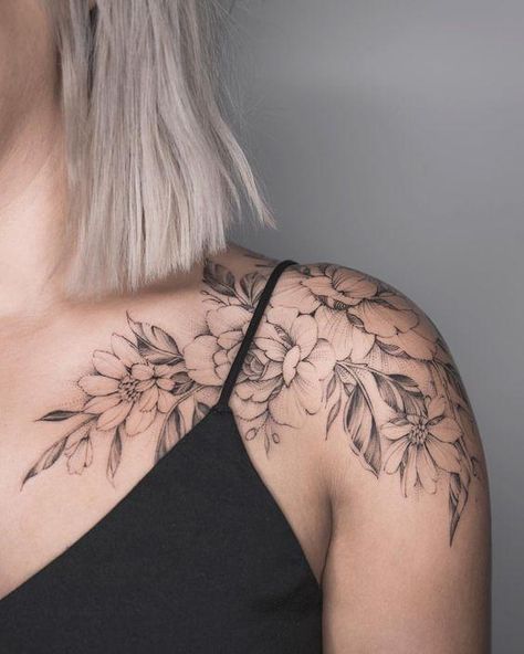 50+ Shoulder Tattoo For Woman – OSTTY Simple Shoulder Tattoo, 40 Tattoo, Watercolor Lily, Delicate Flower Tattoo, Rose Shoulder Tattoo, Sparrow Tattoo, Tattoo Shoulder, Jesus Tattoo, Cat Tattoos