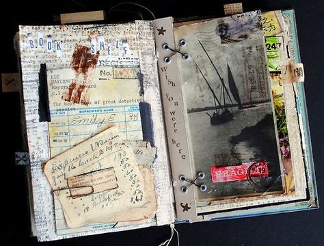 fyeah journals ♥ Zombie Apocalypse Journal, Seth Apter, Vintage Journals, Photo Polaroid, Smash Journal, Buch Design, Artist Journal, Book Arts, Original Characters