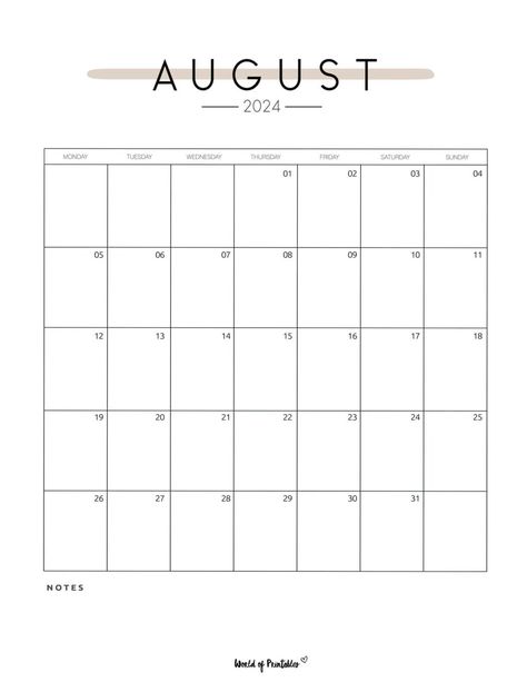 125 Best August 2024 Calendars - World of Printables Monthly Planner August 2024, August Month Calendar 2024, Calendar 2024 August, August Calender 2024, August Calendar 2024 Aesthetic, Calendar August, 2024 Calendar Template, World Of Printables, Calander Aesthetic 2024