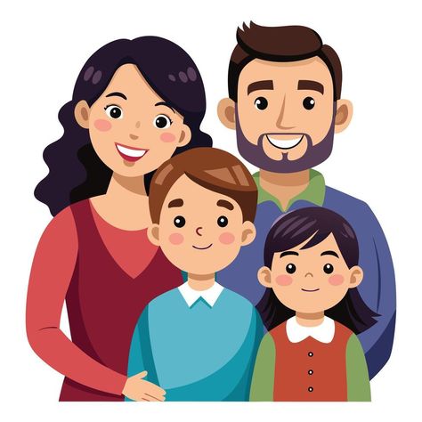 Parents and children Clipart, Happy Family Cartoon illustration Family Clipart Printables, Happy Family Drawing, Happy Family Cartoon, Family Cartoon Illustration, Family Picture Cartoon, Children Clipart, Family Graphic, Family Clipart, Family Cartoon