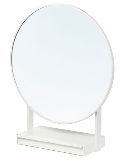 White Floor Mirror, Malm Dressing Table, Table Ikea, Decorative Mirrors, Painted Drawers, Ikea Malm, Table Mirror, White Chests, Dressing Table Mirror