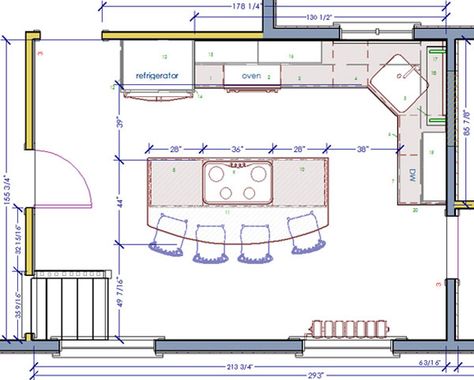 I would literally hang this up. It's beautiful. #planning | 10 Classic DIY home improvement fails Kitchen Plans With Island, Kitchen Island Dimensions, Islands Kitchen, Kitchen Layouts With Island, Kitchen Floor Plan, Kitchen Island With Sink, Kitchen Plan, Kitchen Layouts, Kitchen Layout Plans