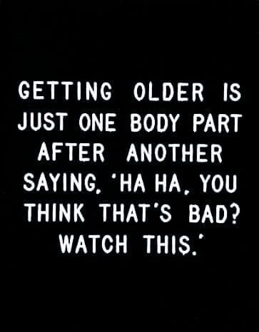 Aging Humor, Getting Older, Sarcastic Quotes Funny, E Card, Sarcastic Humor, Sarcastic Quotes, Funny Signs, Birthday Quotes, Bones Funny