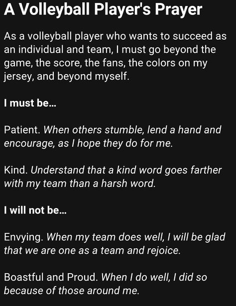 Prayer for Volleyball Players Volleyball Prayer God, Inspiring Quotes For Volleyball Players, Volleyball Devotions, Prayers For Sports Tryouts, Quotes For Volleyball Players Motivation, Prayers For Volleyball Players, Prayers Before A Volleyball Game, Notes For Volleyball Players, Volleyball Prayer Quotes