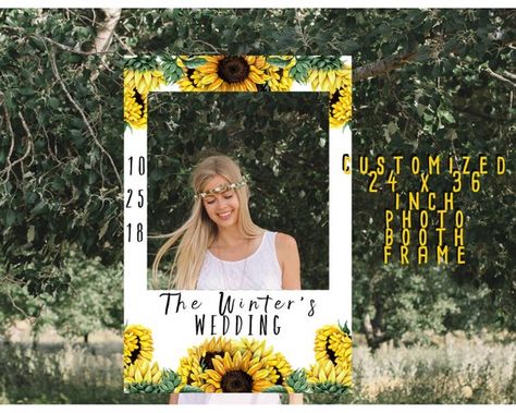 Printable Custom Photo Booth Polariod Prop Frame/ Sunflower / Rustic Wedding/Wedding Photo Prop Frame/ 24 in x 36 in / Bridal Shower Boho Selfie, Sunflower Rustic Wedding, Floral Photo Booth, Photo Prop Frame, Bridal Shower Photo Prop, Wedding Photo Prop, Selfie Frame, Birthday Props, Party Frame