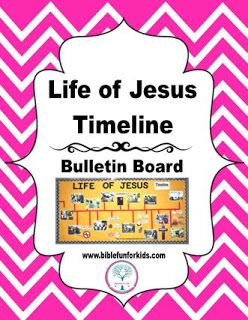 Bible Fun For Kids: Life of Jesus Timeline Bulletin Board Timeline Bulletin Board, Bible Bulletin Boards, Childrens Ministry Curriculum, Bible Timeline, The Life Of Jesus, Christian Studies, Miracles Of Jesus, Action Pictures, To Do List Printable