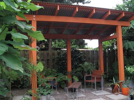 Pergolas on Pinterest | Metal Roof, Gazebo and Rustic Pergola Pretty Porches, Pergola Gazebo, Rustic Pergola, Small Pergola, Pergola Diy, Gazebo Ideas, Pergola Swing, Building A Pergola, Pergola Lighting