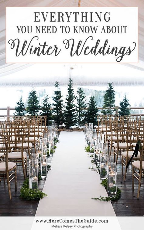 Simple Winter Wonderland Wedding, Outdoor January Wedding, Center Piece For Winter Wedding, Simple Winter Wedding Ideas, Outdoor Winter Wedding Ceremony Decor, Winter Wedding Giveaway Ideas, Outside Winter Wedding Ideas, Weddings In December Ideas, Flowers Available In December