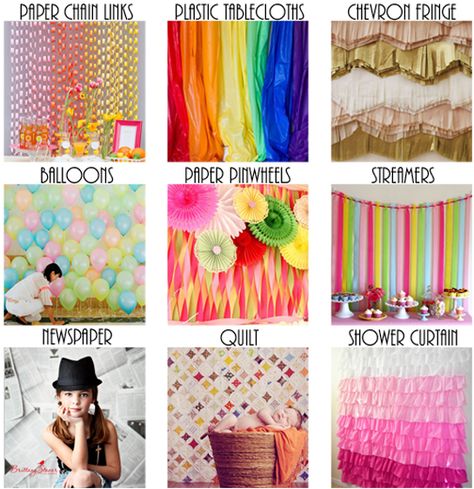 DIY Photo booth - Instructions, Inspiration, Examples, and Free Printable props   - Photo credit: marvelousmommy.com Diy Backdrop Ideas, Diy Slinger, Diy Fotokabine, Pinwheels Paper, Diy Photo Backdrop, Party Fotos, Diy Tumblr, Bokeh Photography, Diy Photo Booth