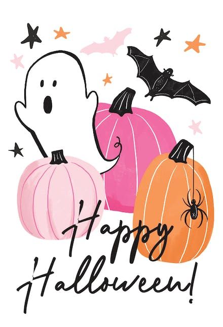 Cute Halloween - Halloween Card (Free) | Greetings Island Happy Halloween Cards, Imprimibles Halloween, Halloween Party Night, Carte Halloween, Greetings Island, Bats Halloween, October Halloween, Halloween Greetings, Digital Card