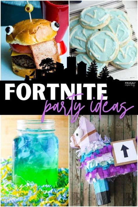 The best boy birthday ideas - throw a batter royal! The Best Fortnite Birthday Party Ideas including Fortnite Party Décor, Kids Game Ideas, Fortnite Party Food, Fortnite Party Decor & More. Your birthday boy will find this party the best one ever. Relieve some of his favorite video game themes, characters, supplies and more. #fortnite #FrugalCouponLiving Fortnite Themed Food, Fortnite Party Food, Boy Birthday Ideas, Fortnite Food, Fortnite Party Ideas, Party Food Kids, Fortnite Birthday Party Ideas, Fun Birthday Ideas, Fortnite Birthday Party