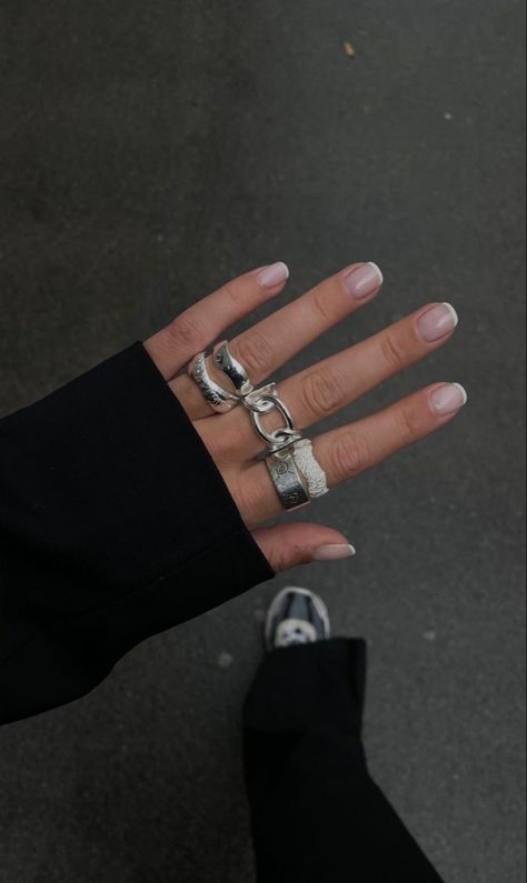 Chunky Silver Jewellery, Ring Combo, Headband Jewelry, Indie Jewelry, Dope Jewelry, Classy Jewelry, Jewelry Lookbook, Stacked Jewelry, Finger Rings