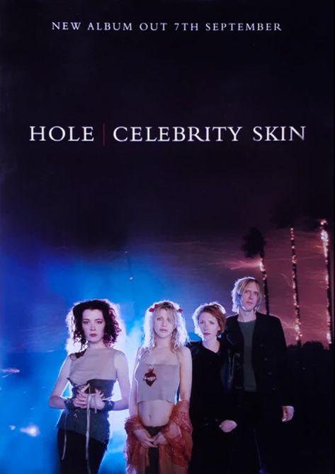 Hole Celebrity Skin Poster, Hole Band Poster, Hole Celebrity Skin, Hole Poster, Melissa Auf Der Maur, Skin Poster, Courtney Love Hole, Nirvana Kurt Cobain, Nirvana Kurt