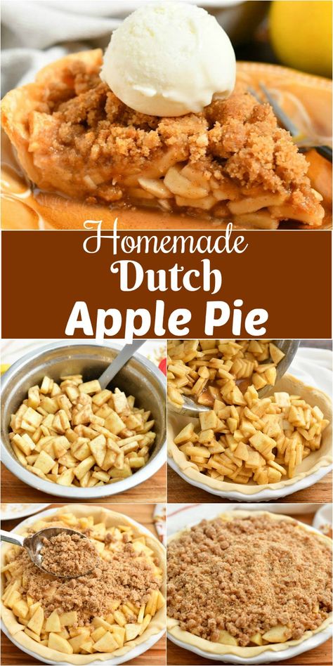 Dutch apple pie is a wonderful variation of a classic American apple pie but uses a sweet crumb topping instead of crust on top. This pie, also known as Apple Crumb Pie, is a combination of flaky pie crust filled with sweet apple filling and topped with buttery, sweet streusel.#dessert #pie #apple #applepie #topping #streusel #crumb Pie Pastry Recipes, Crumb Top Apple Pie Recipe, Apple Pie Crumble Topping, Fresh Apple Pie Recipe, Dutch Apple Pie Topping, Pie Crumble Topping, Homemade Dutch Apple Pie, Apple Crumb Pie Recipe, Apple Pie Crust