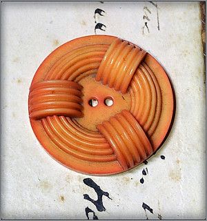 Vintage Celluloid Button in my Collection | by lisby1 Vintage Celluloid, Antique Buttons, Large Buttons, My Collection, Modern Vintage, Orange