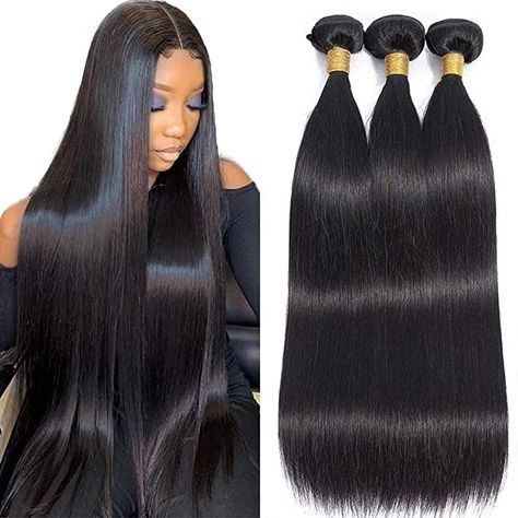 Amazon.com : 10A Straight Hair Bundles Brazilian 18 20 22 Inch 100% Unprocessed Virgin Hair Straight Weave Bundles Human Hair 3 Bundles Deals : Beauty & Personal Care Brazilian Human Hair Weave, Straight Weave, Straight Human Hair Bundles, Brazilian Straight Human Hair, Straight Weave Hairstyles, Straight Bundles, Hair Company, Brazilian Hair Bundles, Straight Hair Bundles