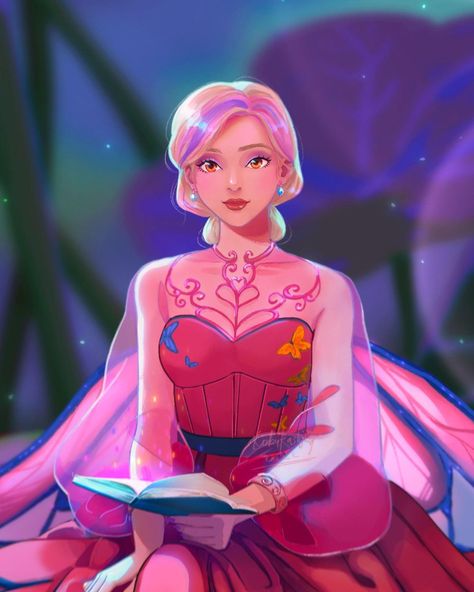 Barbie Mariposa Fanart, Barbie Fanart, Barbie Art, Barbie Drawing, 12 Dancing Princesses, Barbie Cartoon, Barbie Images, Barbie Movie, Pinturas Disney